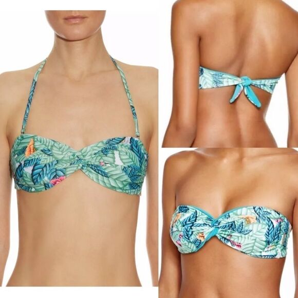 🆕 Mara Hoffman Leaf Twist Bandeau Reversible - Picture 1 of 7